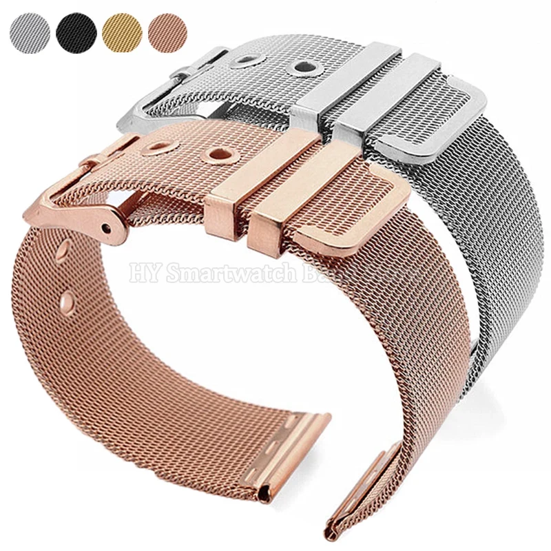 Mesh Strap Metal - Pulseira de aço ultrafina milanesa, 18mm