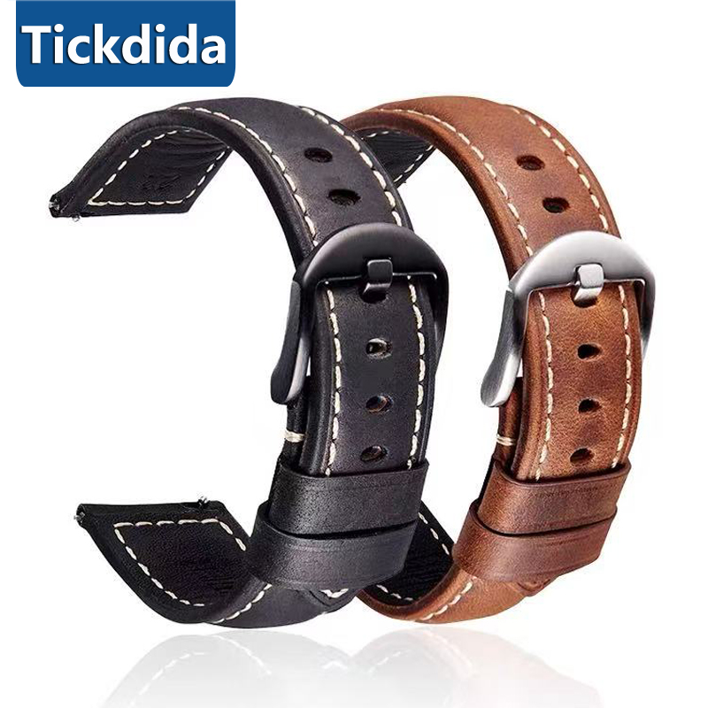 Leather Strap Quick Release - Pulseira de couro genuíno de alta