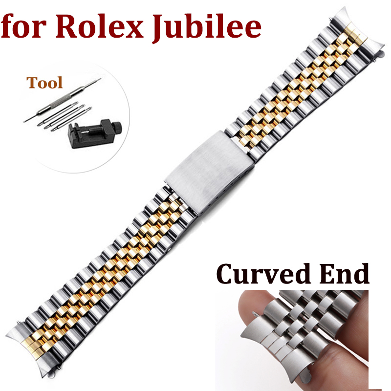 Rolex Watch Datejust - Pulseira de relógio de extremidade curvada
