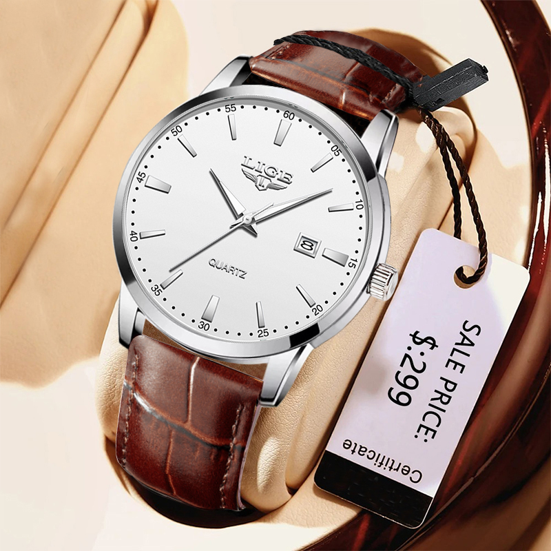 Lige homem relógio moda pulsei - Leather Watch Band Men avaliação e preço