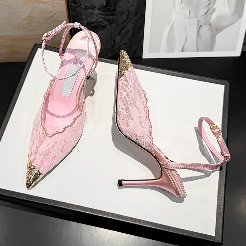 Novos Sapatos de Salto Alto pa - Mesh Strap Metal avaliação e preço