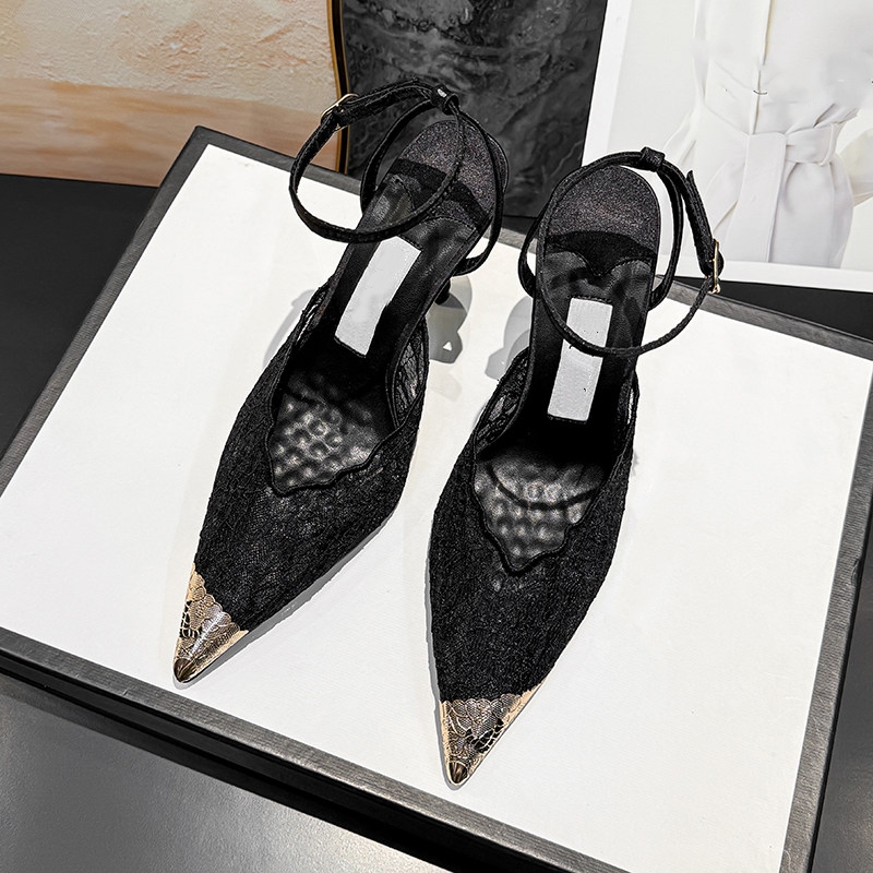 Novos Sapatos de Salto Alto pa - Mesh Strap Metal avaliação e preço