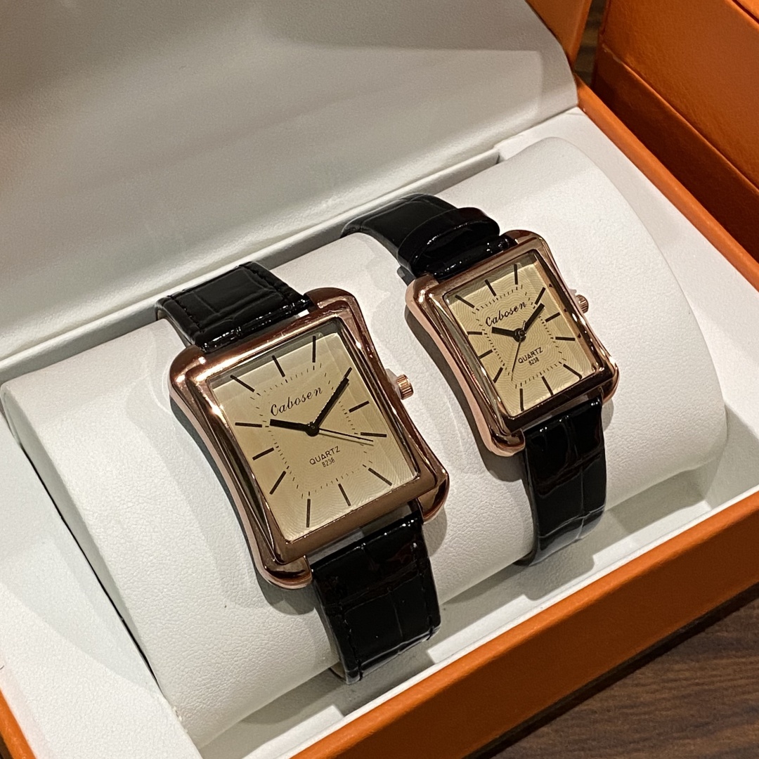 Casal relógio de quartzo movim - Leather Watch Band Men avaliação e preço